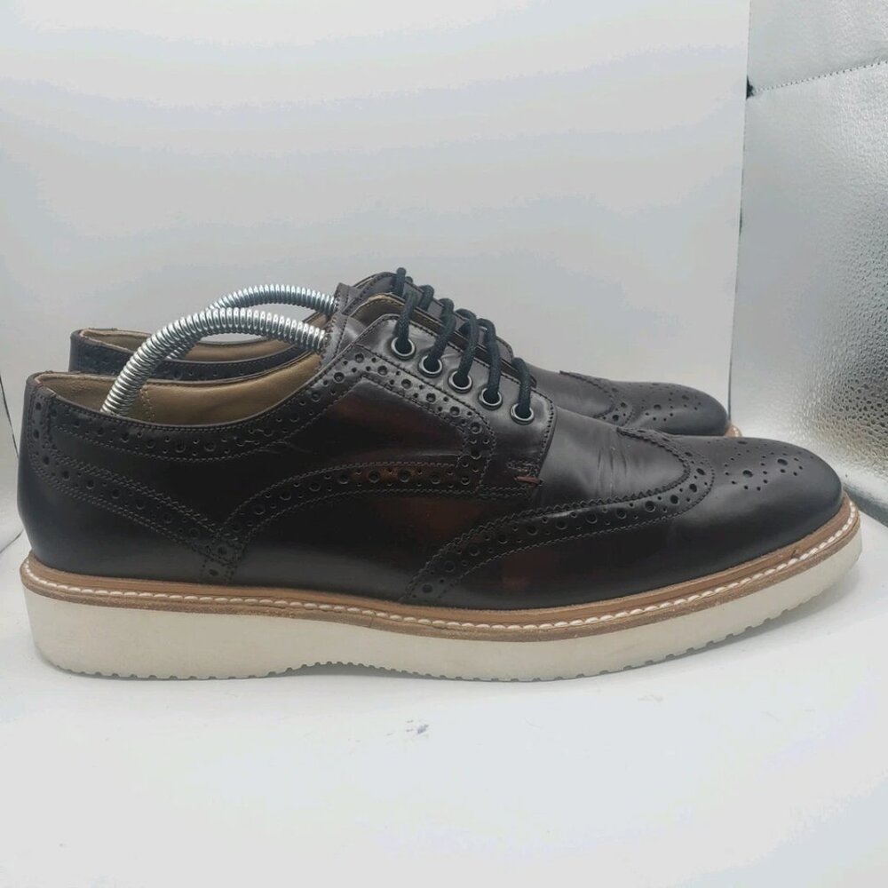 Men Ted Baker London Edling Wingtip Dress Up Shoes Leather Burgundy mens size 11 - Picture 3 of 7